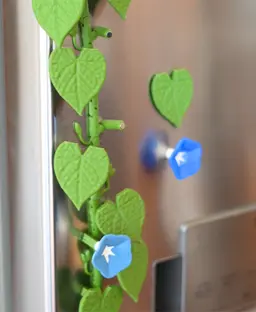Morning Glory Magnets - Ivy Fridge Magnet - Flower Magnets 3d model