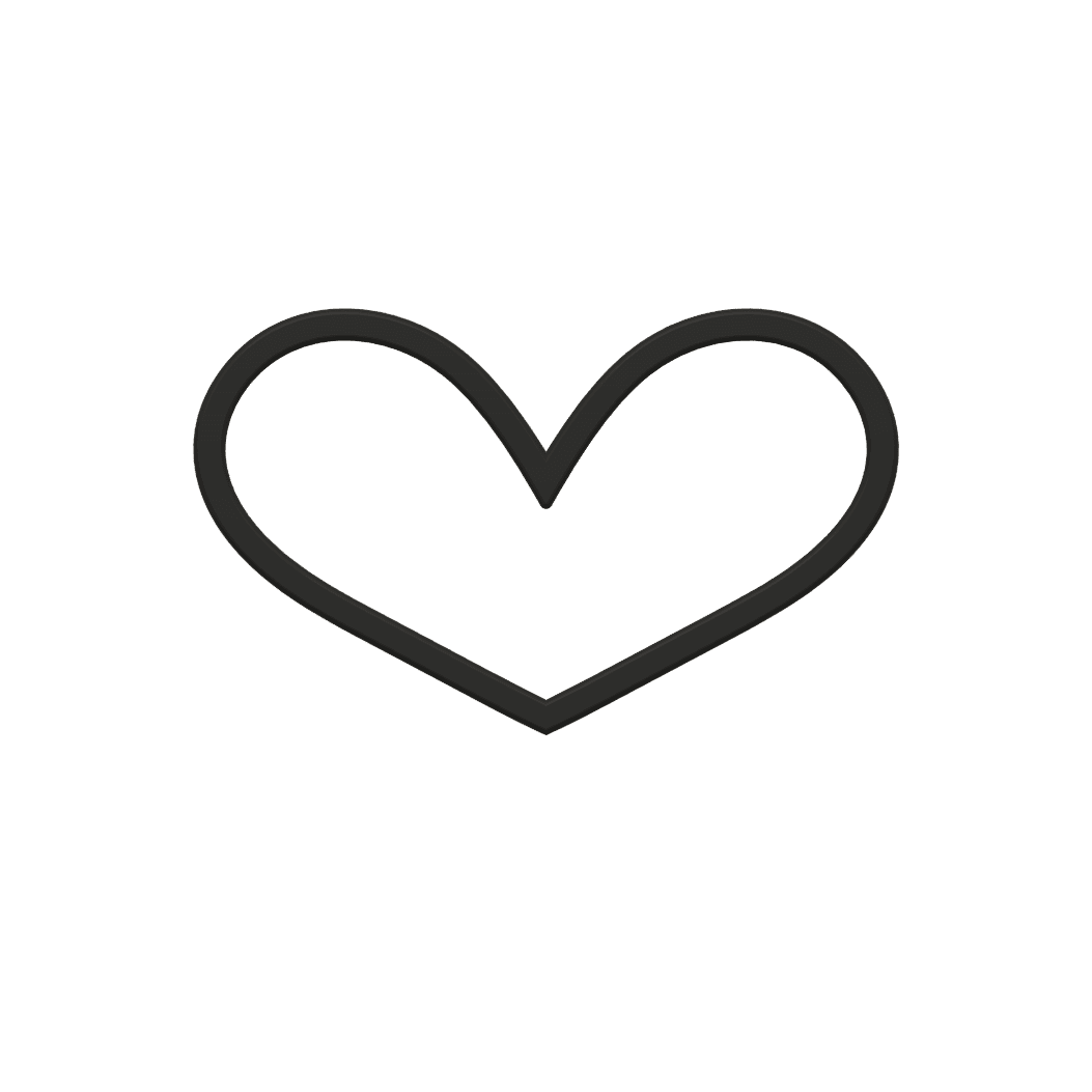 Heart Cookie Cutter STL File - 4 inches 3d model
