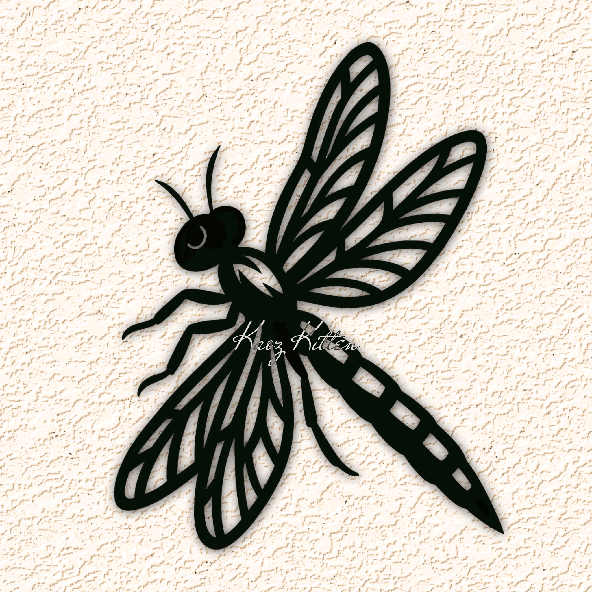 simple dragonfly WALL ART HOME DECOR 3d model