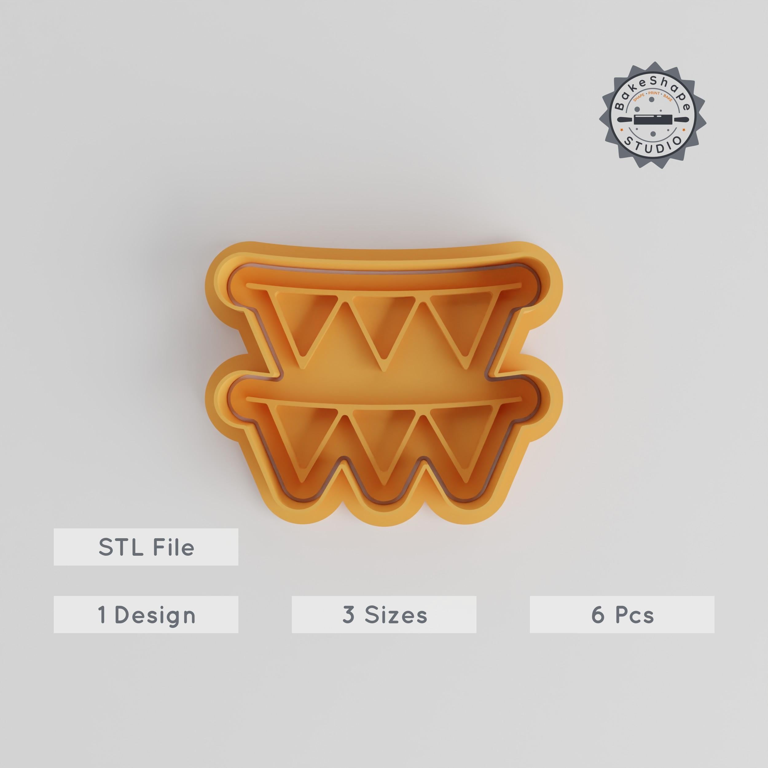Garland Shape Cutter & Stamp Set, Perfect for Cookies & Fondant, S/M/L Sizes, Celebration Flags & Party Bunting Bundle PRODUCT_3602 3d model