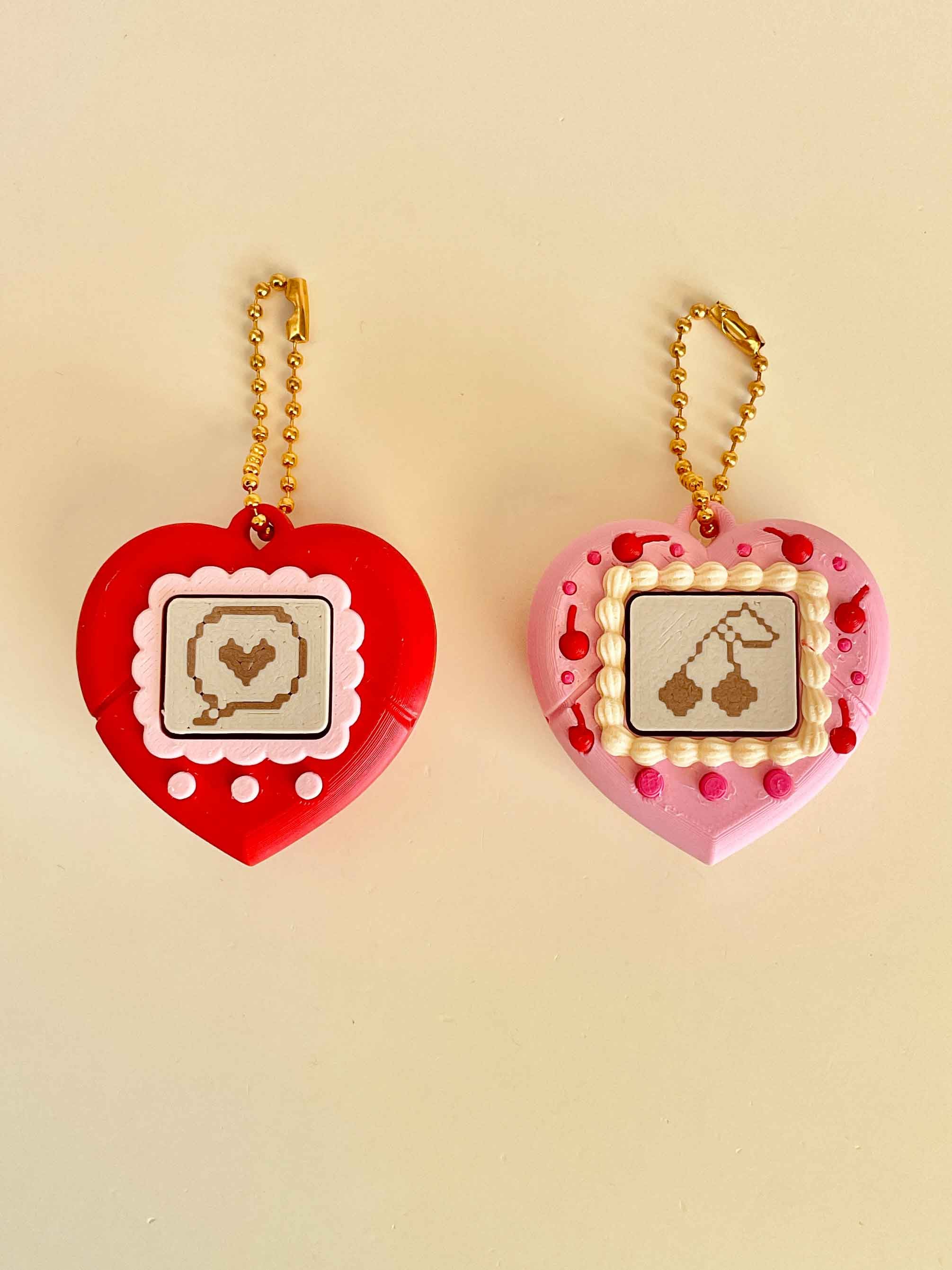 Valentines Heart Clicker Keychain Fidget Toy V-Pet Bundle 3d model
