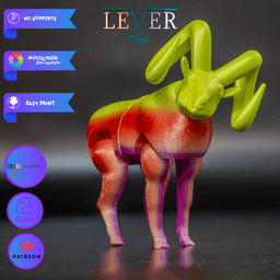 CUTE BIGHORN SHEEP (ARTICULATED) MULTICOLOR PRINT-IN-PLACE LEVER TOYS 3d model
