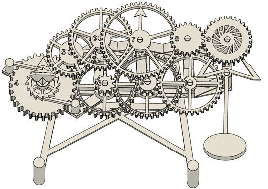 Fully 3D Printed Mechanical Clock 3d model