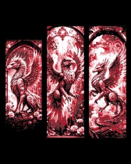 High Fantasy Tapestry Art of a Royal Griffin - Set of Bookmarks 3d model
