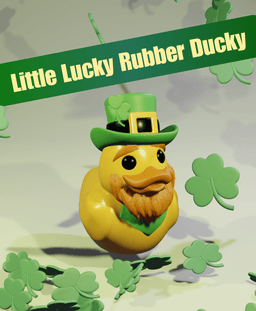 Little Lucky Rubber Ducky - St. Patricks Day Duck 3d model