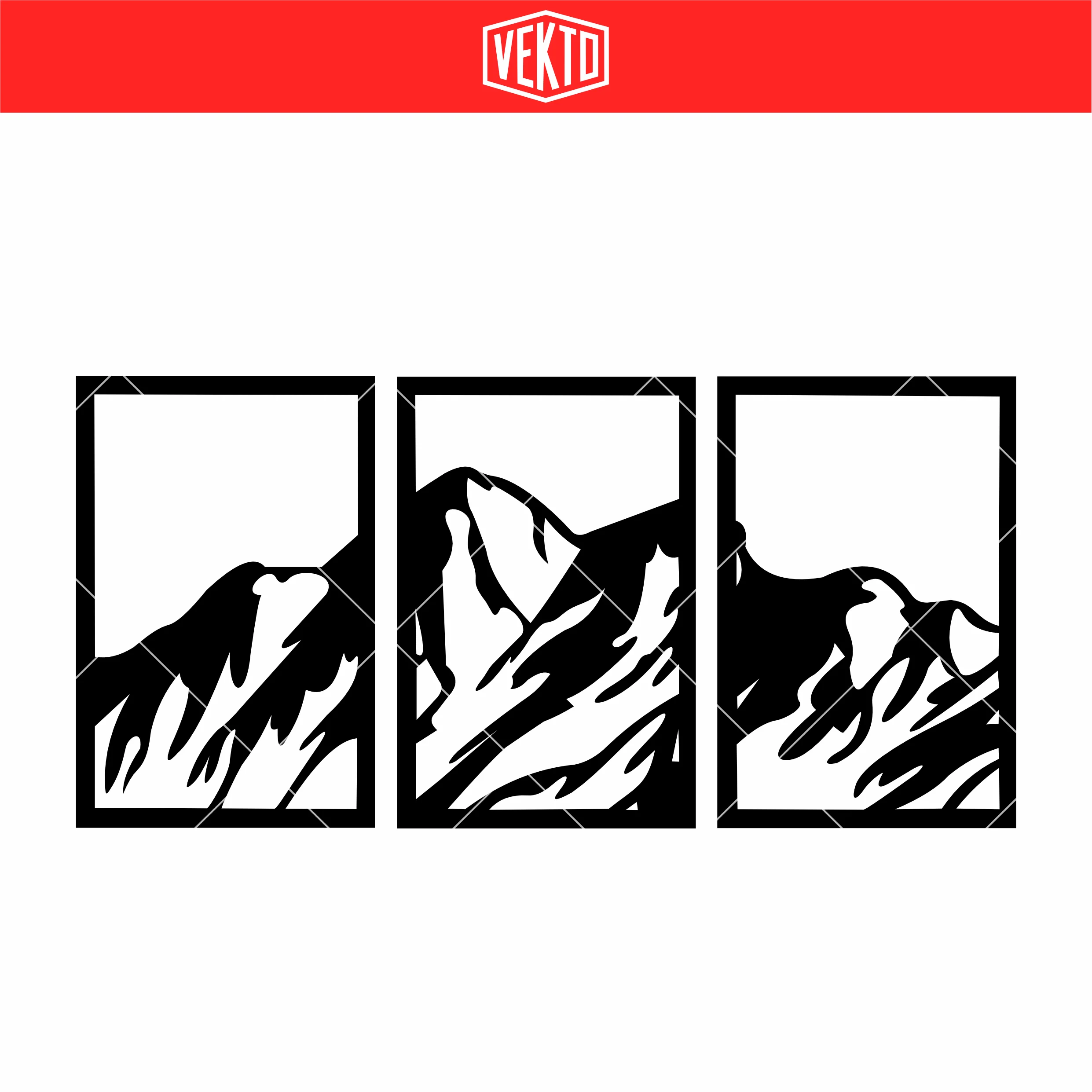 Set Cuadros de Montañas – Mountain Wall Art Set STL – Nature Landscape 3D Prints 3d model