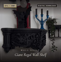 Regal Wall Shelf Giant Size Cathedral Shelf Victorian Gothic Decor 3d model