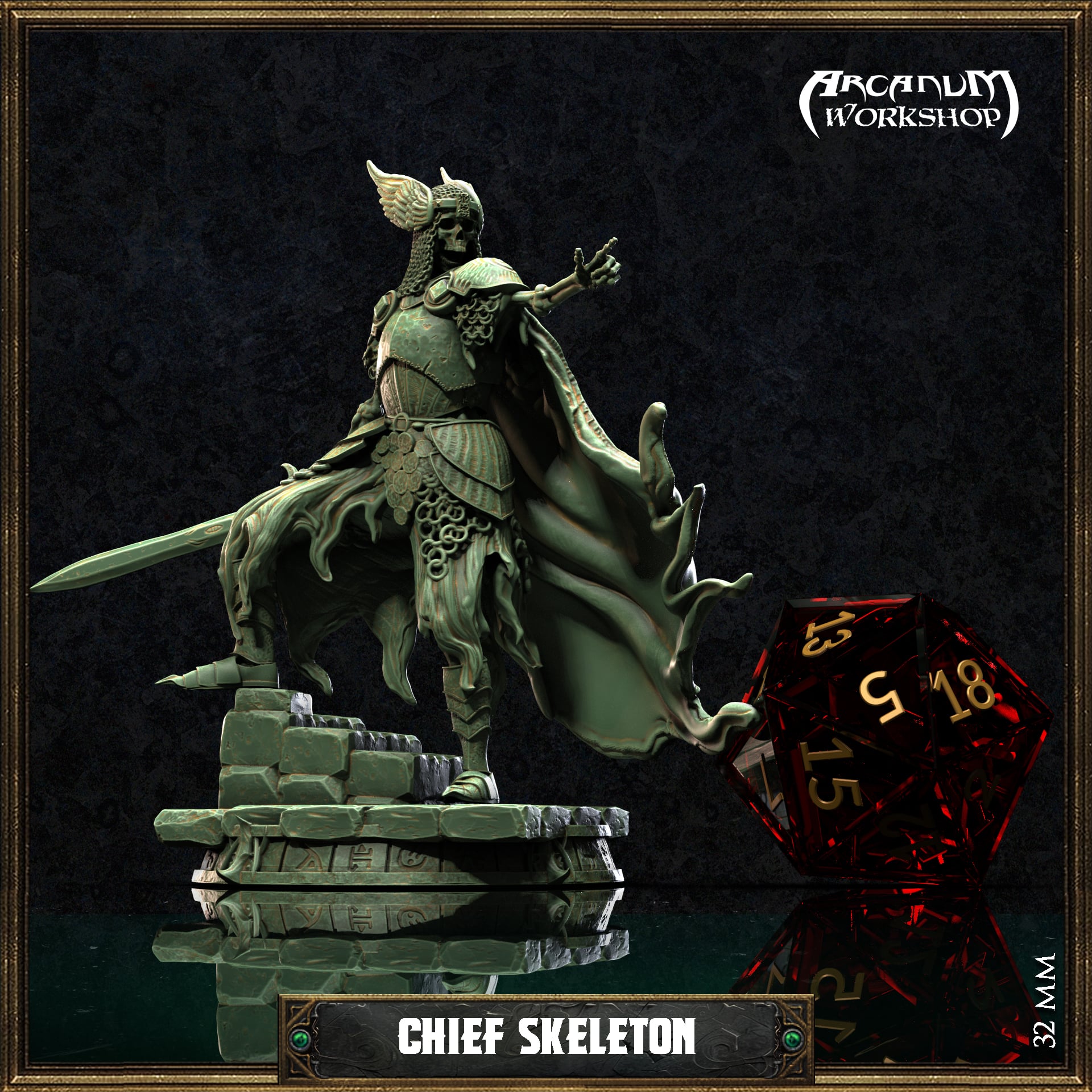 Skeleton Warchief (32mm) 3d model