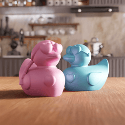 Couple Rubber Ducks 3d model