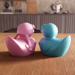 Couple Rubber Ducks 3d model