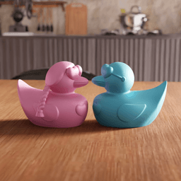 Couple Rubber Ducks 3d model