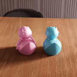 Couple Rubber Ducks 3d model