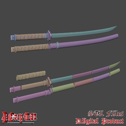Yu Kanda Cosplay Mugen Cosplay Katana Anime D.Gray-man 3d model