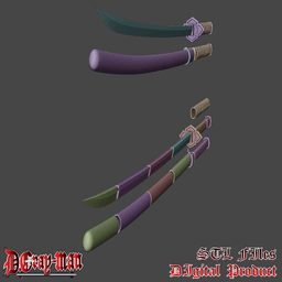 Yu Kanda Cosplay Mugen Cosplay Katana Anime D.Gray-man 3d model