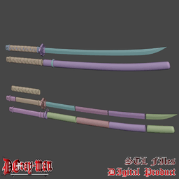 Yu Kanda Cosplay Mugen Cosplay Katana Anime D.Gray-man 3d model