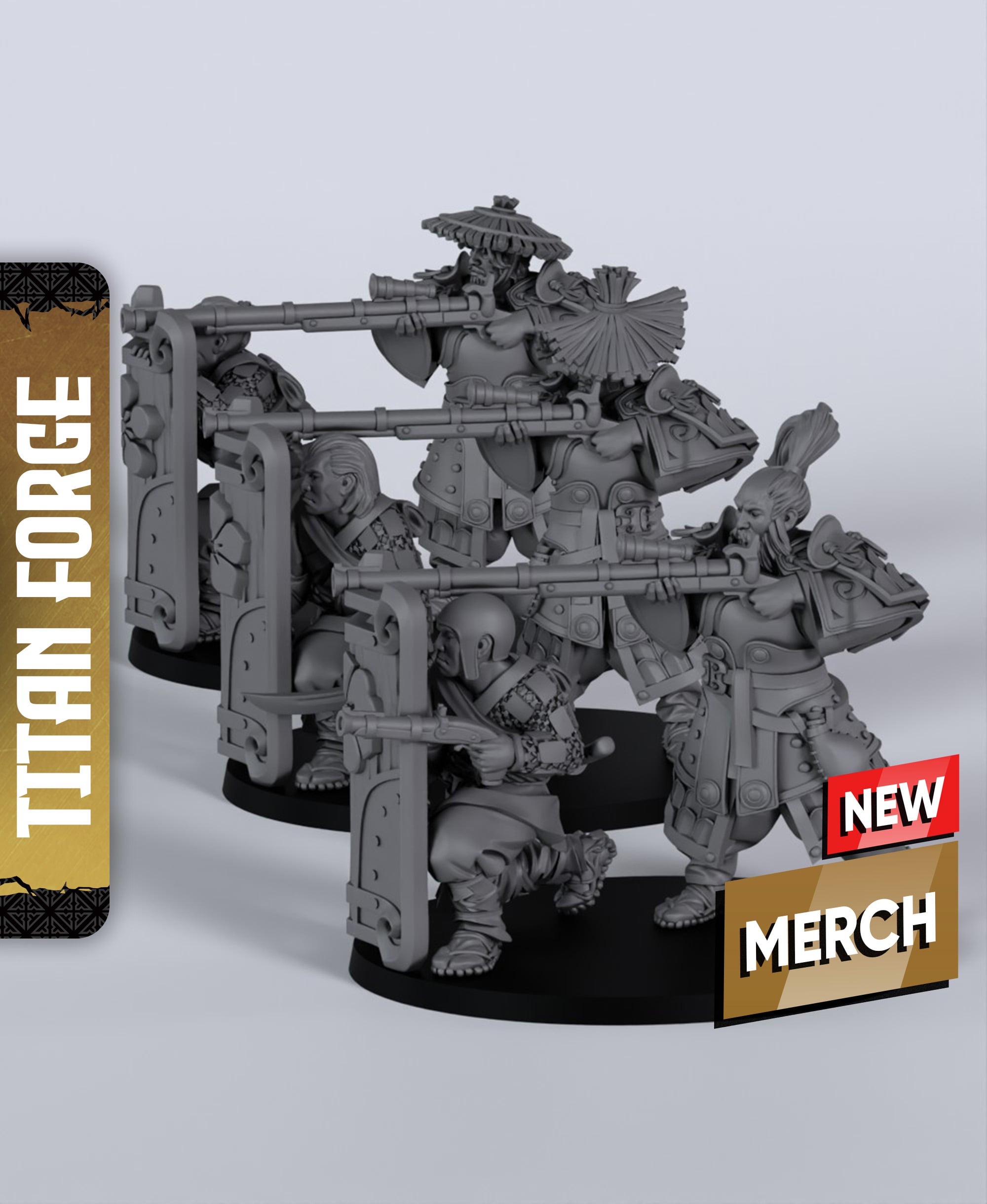 Long Muskets - With Free Dragon Warhammer - 5e DnD Inspired for RPG and Wargamers 3d model