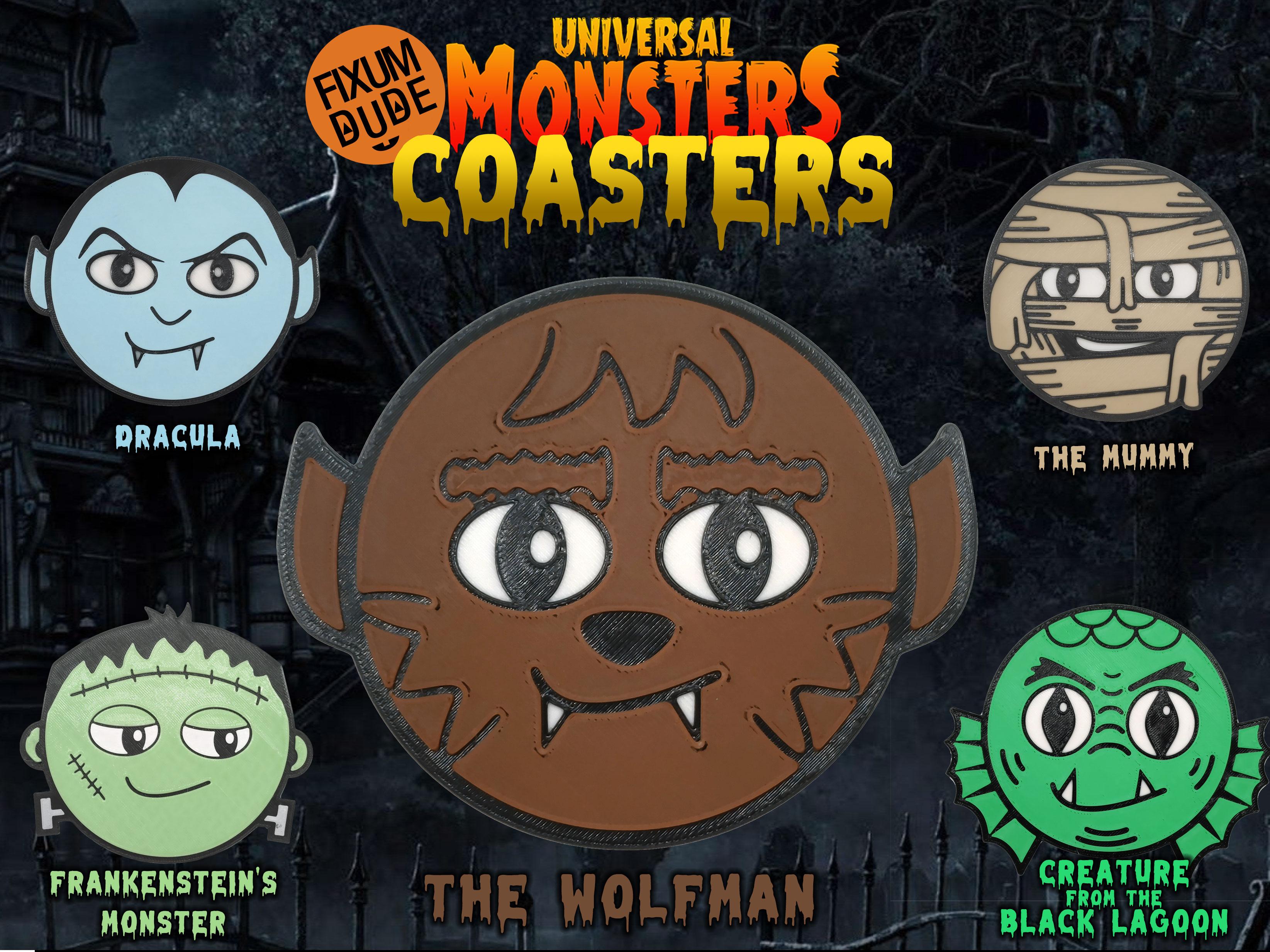 Universal Monsters Coasters - The Wolf Man 3d model