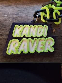 "Kandi Raver" Chunky Pendant 3d model