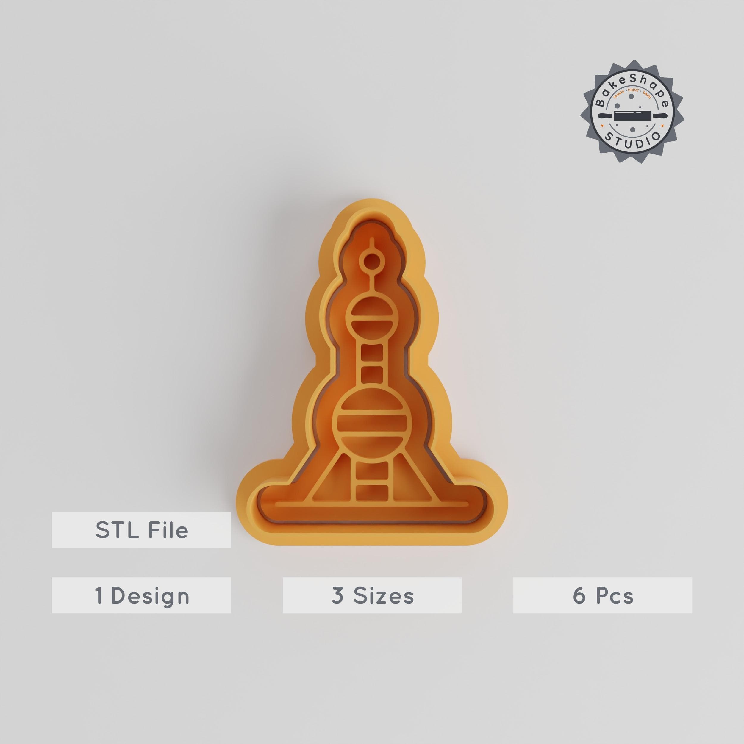 Pearl Tower Cookie Cutter & Stamp Set, Skyline Tower, Chinese Landmark, Perfect for Cookies & Fondant, S/M/L Sizes, 6 Pieces PRODUCT_4495 3d model