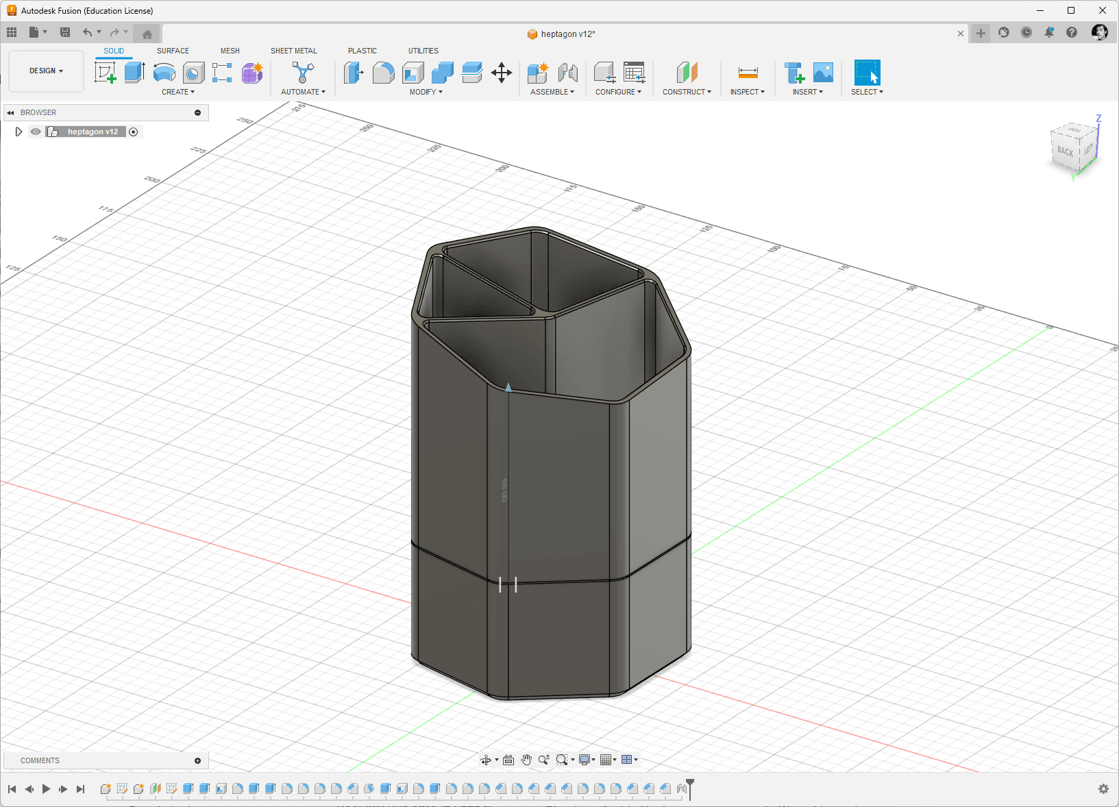 Heptagonal pen holder 3d model