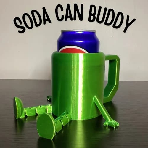 Articulated Soda Can Holder Buddy With Legs 3d model