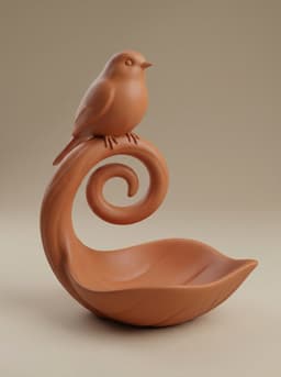 Elegant Bird on Spiral Branch Decorative Catchall Tray & Jewelry Dish 3d model