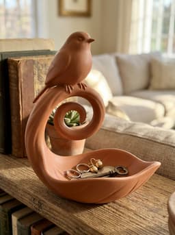 Elegant Bird on Spiral Branch Decorative Catchall Tray & Jewelry Dish 3d model
