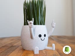 Happy Sitting Pot Horns Hand 3d model