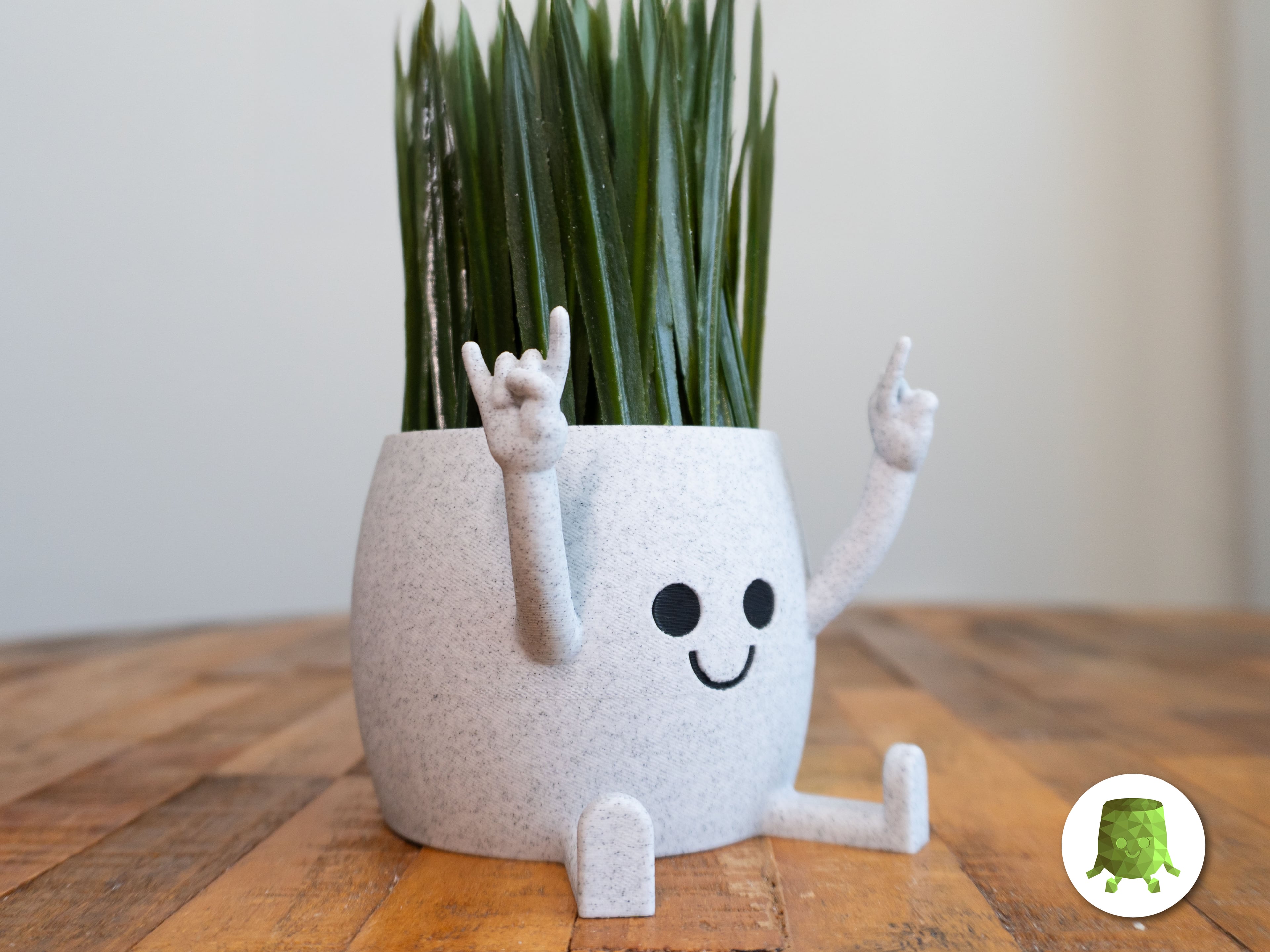 Happy Sitting Pot Horns Hand 3d model