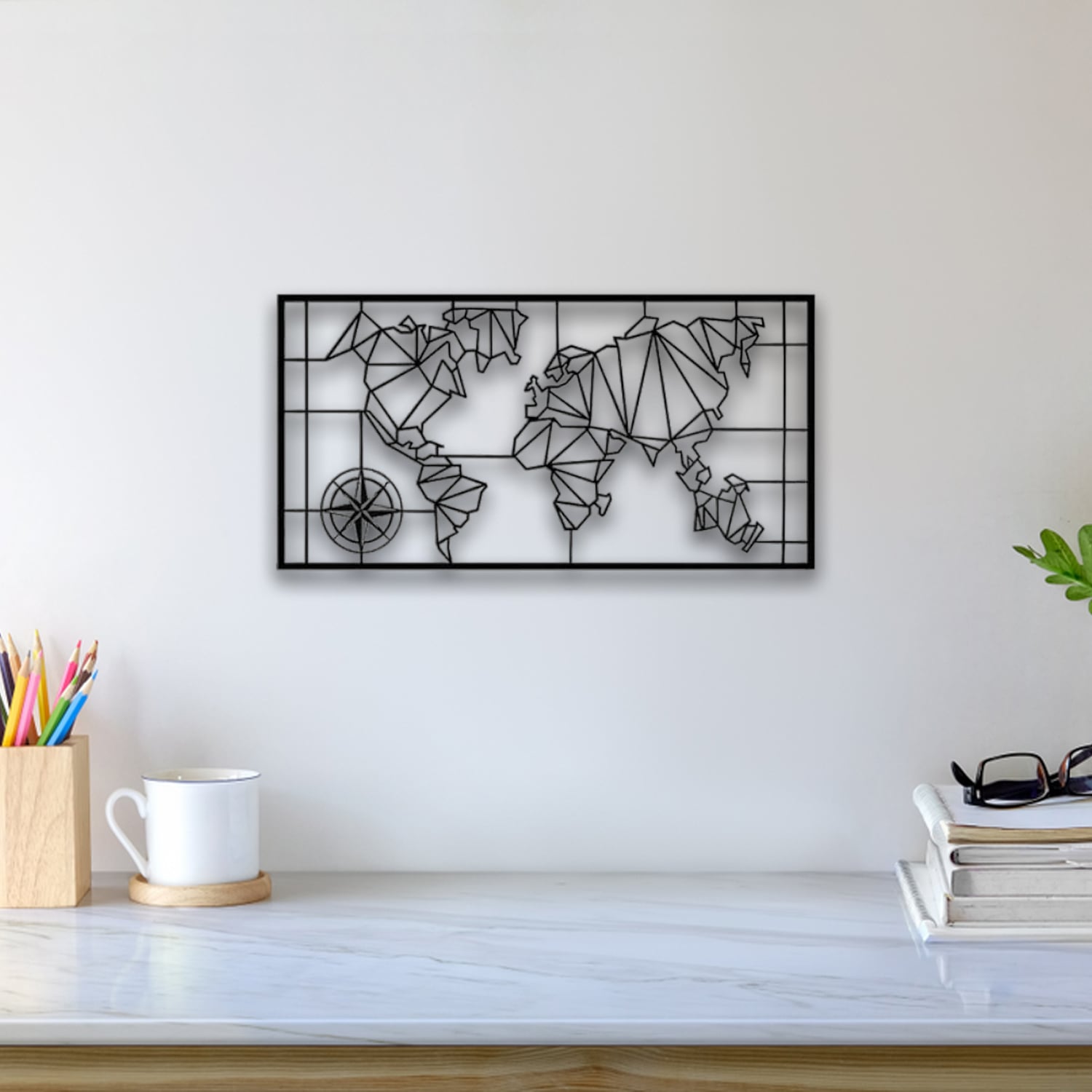 World Map Wall Art 3d model