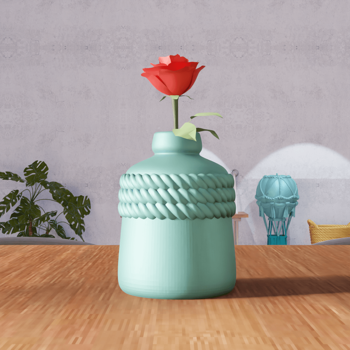 Round Rope Vase 3d model