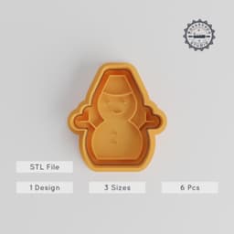 Snowman Cookie Cutter & Stamp Set, 3 Sizes (S/M/L), Perfect for Cookies & Fondant, Winter Holiday Baking Decoration PRODUCT_4959 3d model