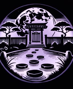 Moonlit Path – Japanese Zen Garden Wall Art 3d model