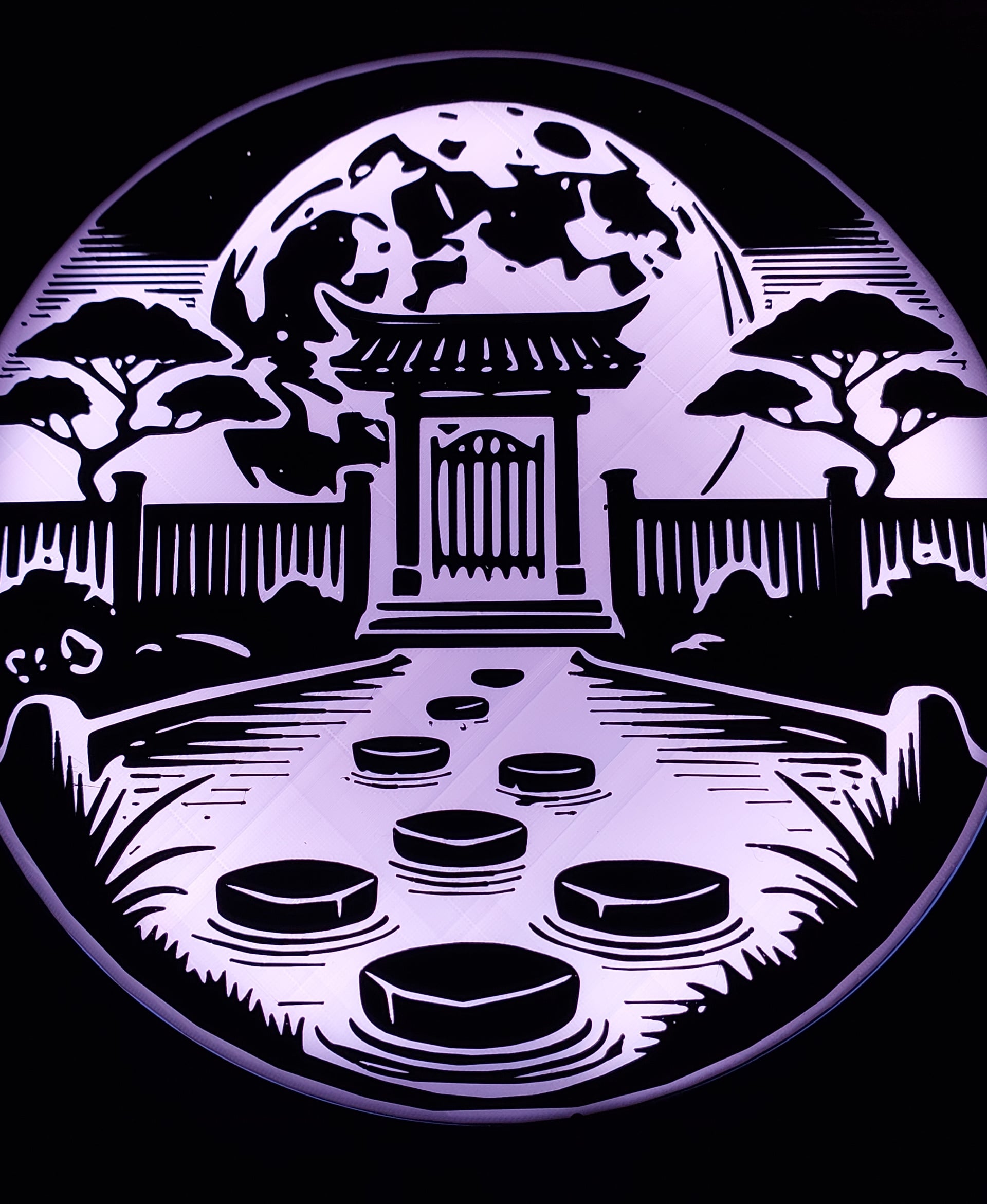 Moonlit Path – Japanese Zen Garden Wall Art 3d model