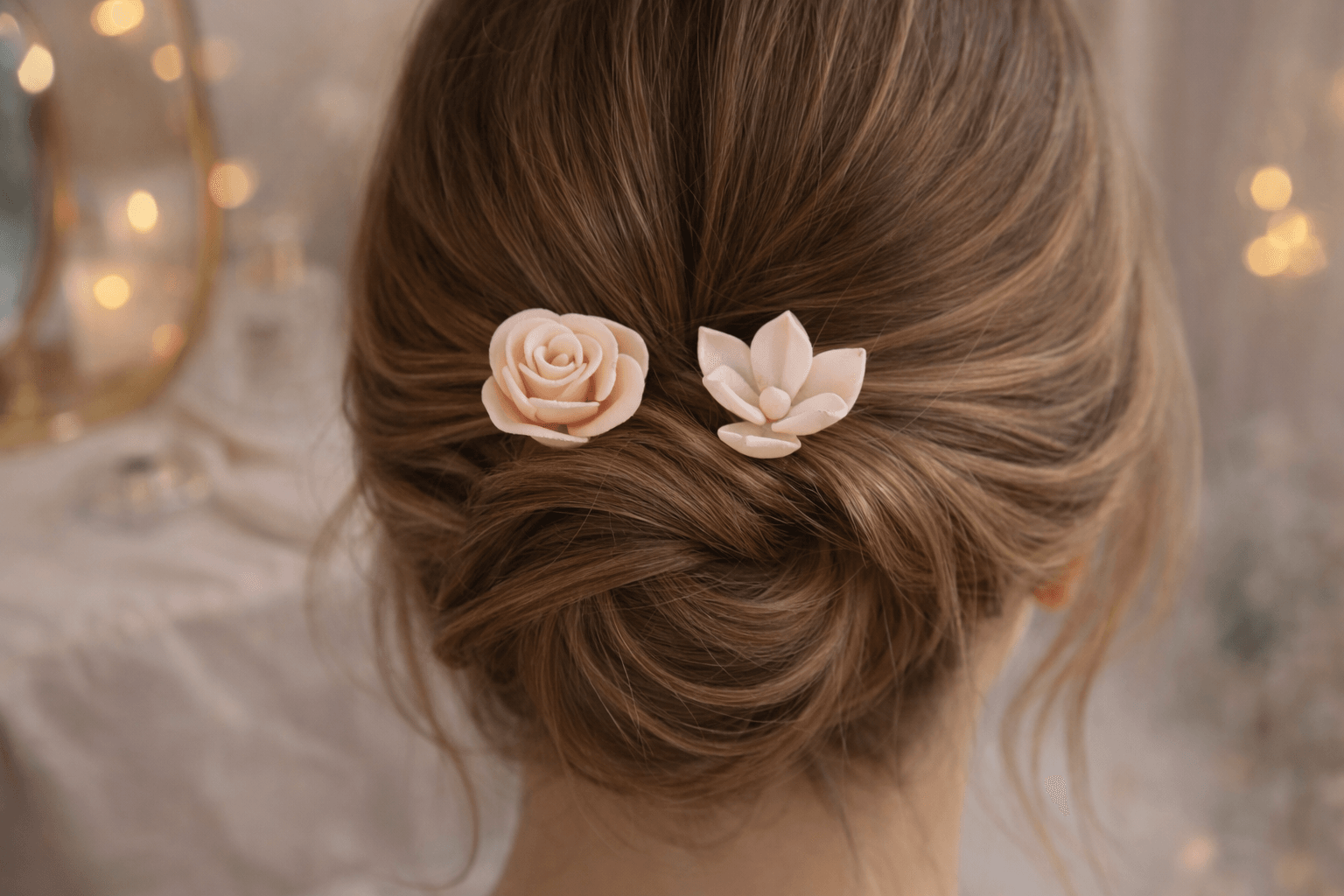 Rose & Lotus Hair Fork Set 3d model