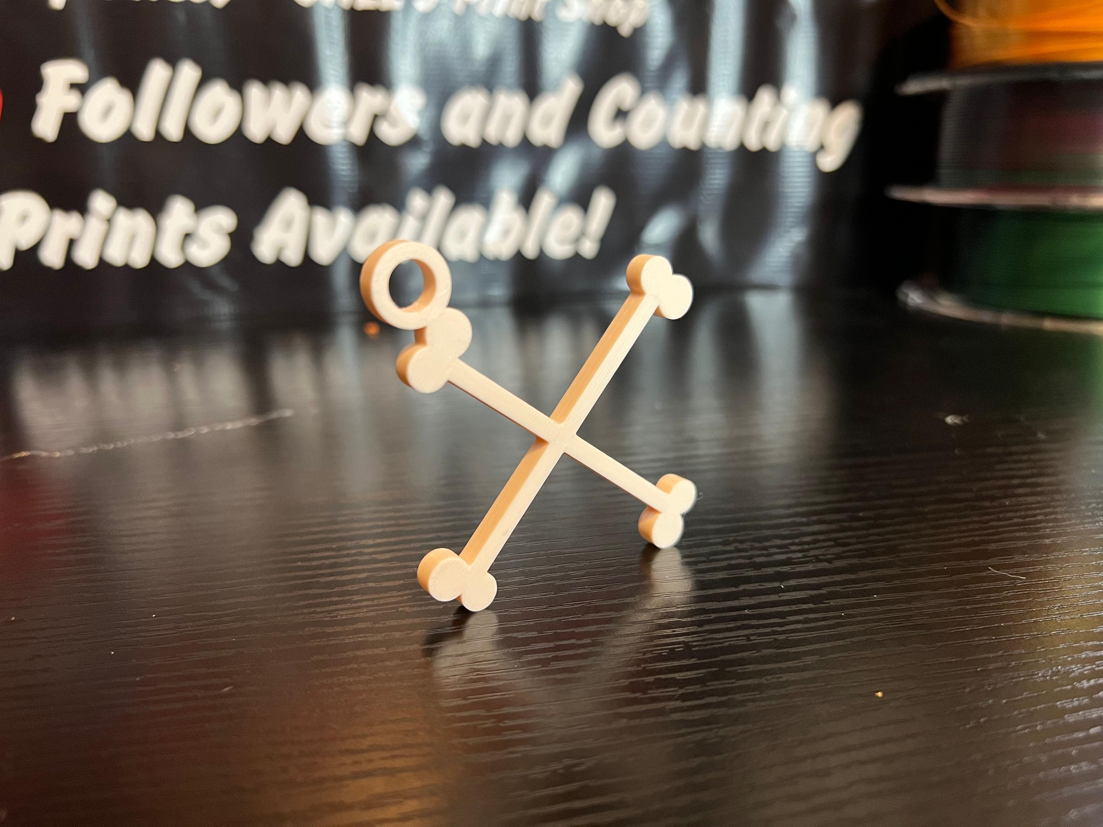 Crossbones keychain - Print in place 3d model
