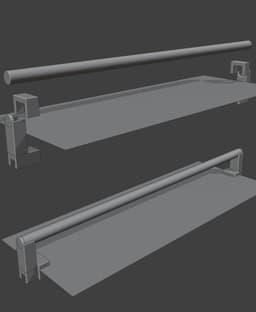 Monitor Bird Perch (with poop collector) 3d model