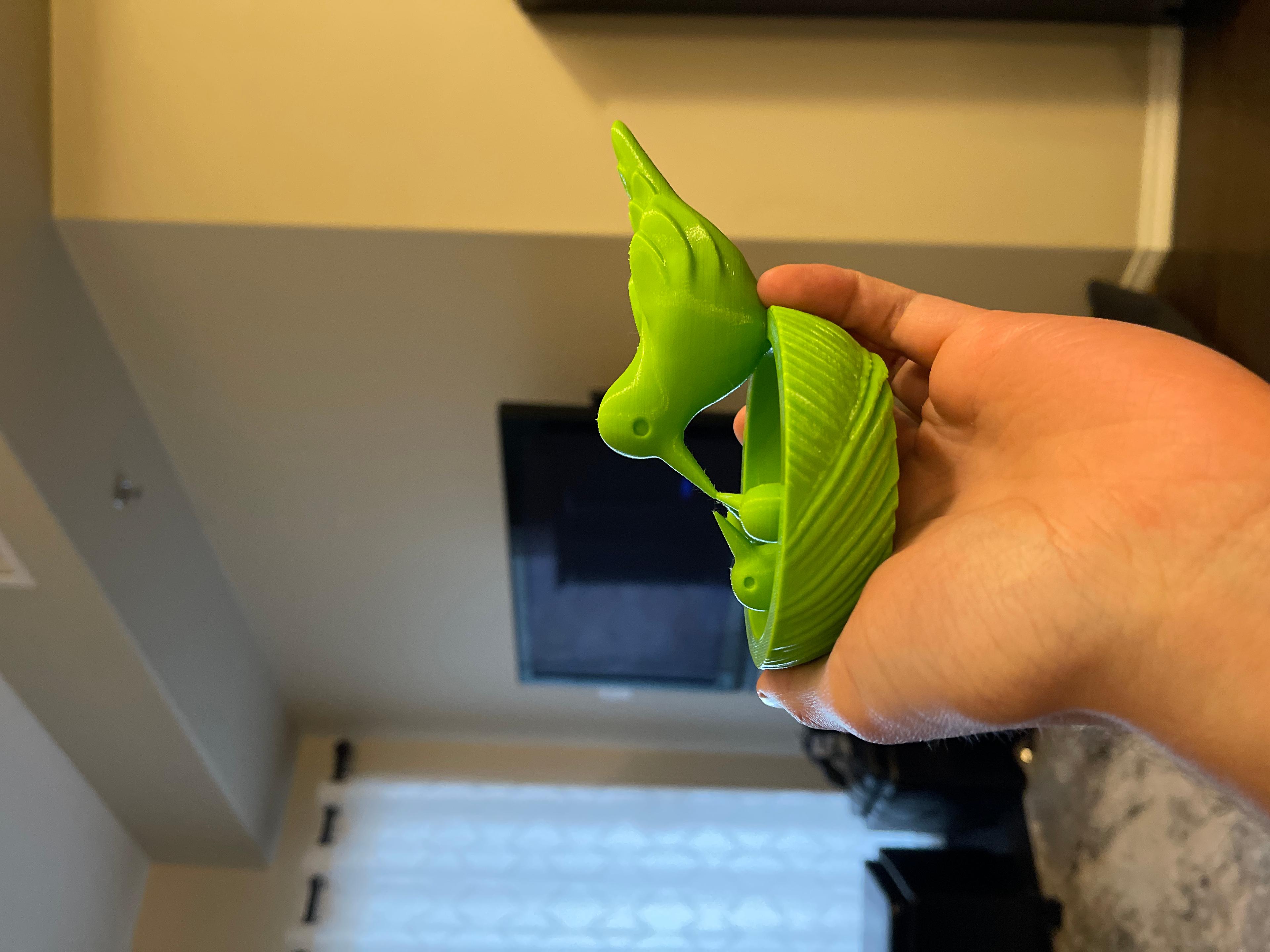 Mother's Day- Birds - First try print with no supports on my Prusa MK3! What a great design. Material is Materio   Martian Green PLA - 3d model