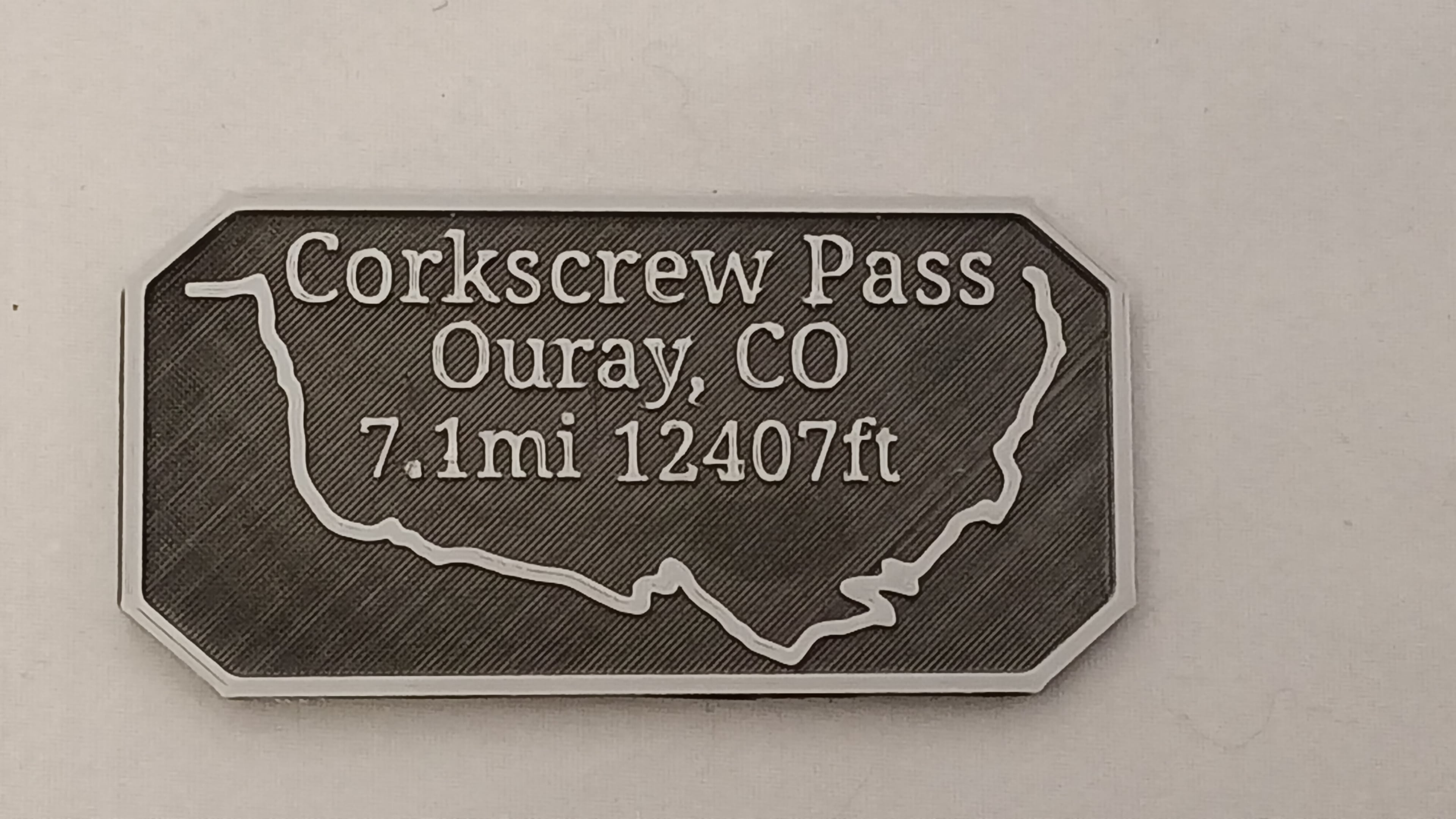 Maverick's Trail Badge Corckscrew pass Ouray offroad colorado 3d model