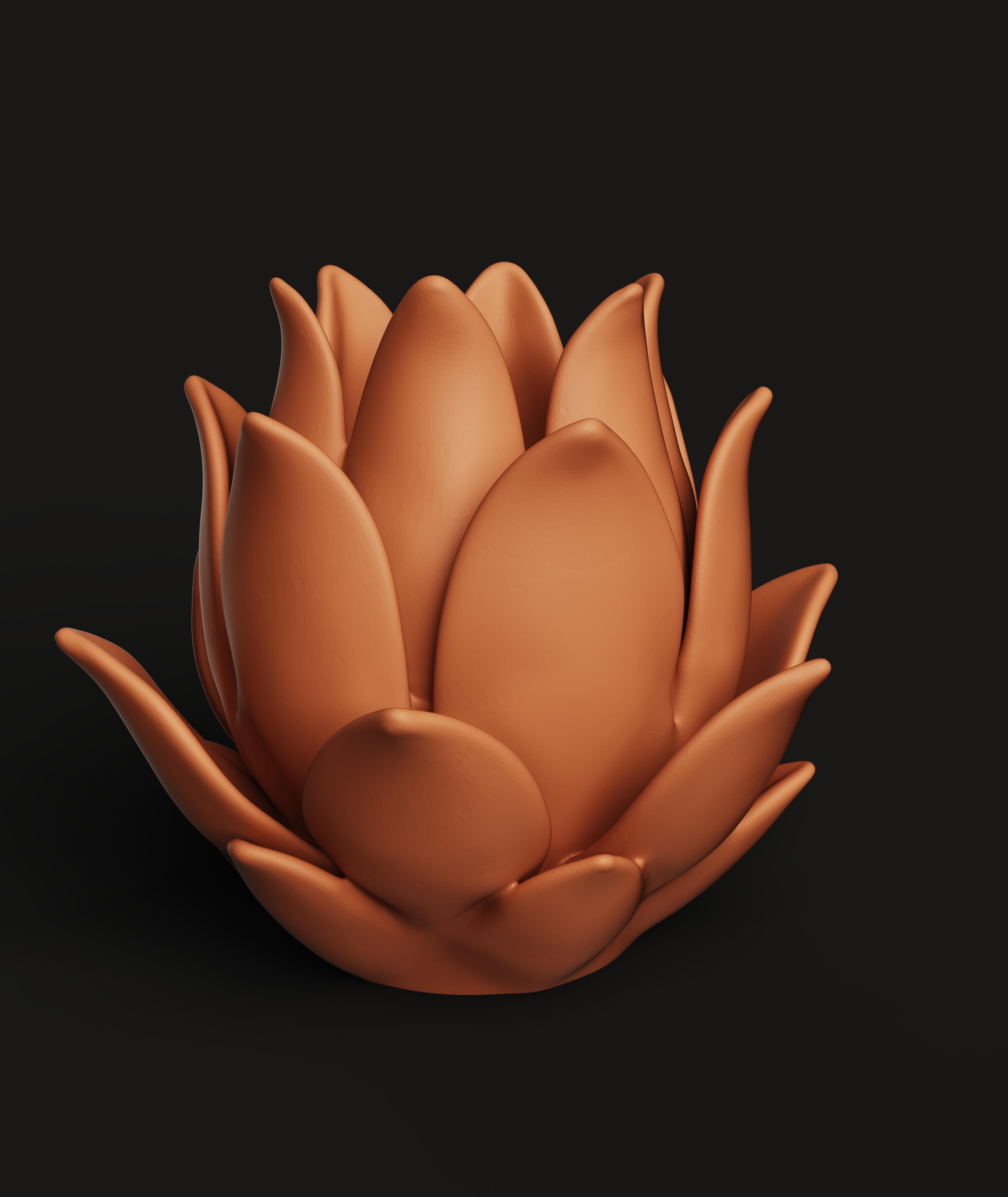 Lotus Flower Planter STL | Botanical 3D Print | Home Decor 3d model