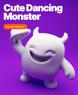 Dancing Monster with Hat – Cute 3D Printable Character for Display or Decoration 3d model