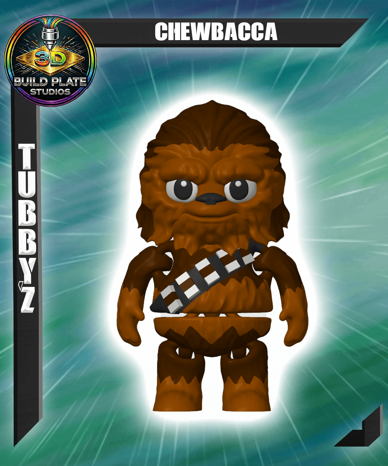 STAR WARS Chewie Multicolor Flexi Print-In-Place 3d model