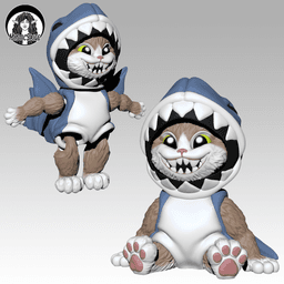 Kitty Shark - Articulated - NO supports needed! 3d model