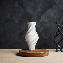 Vase sculptural en forme de silhouette torsadée 3d model