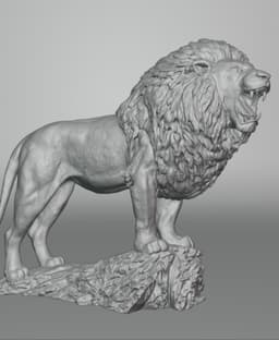 Realistic Majestic Lion Growling 3D print model 3d model