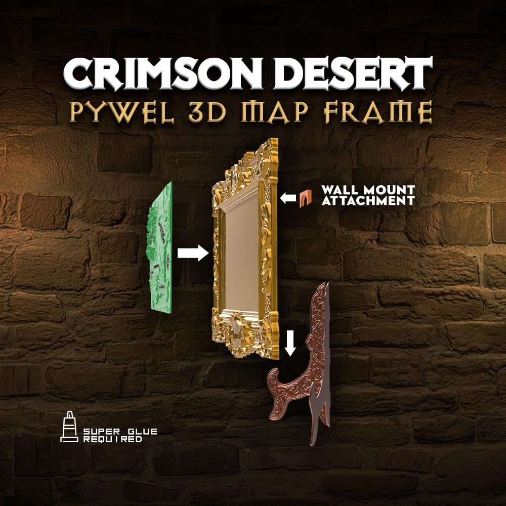 Crimson Desert 3D Relief Map of Pywel 3d model