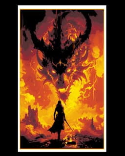 Face to Face - The Dragon and the Warrior, Friends or Foes? - Wall art 3d model