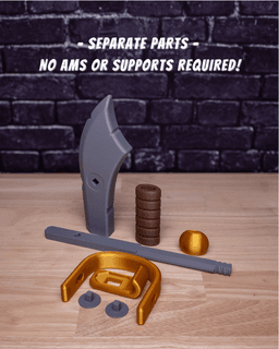 Pirate's Cutlass – Sword Kit (No AMS, No Support, No Glue) 3d model