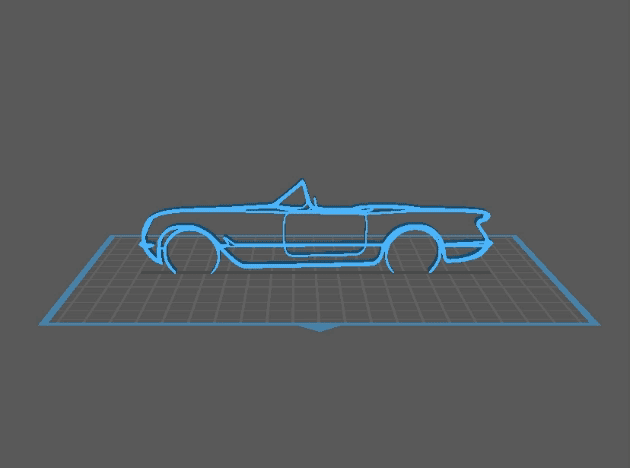 Chevrolet - Corvette 1954 Wall Art 3d model