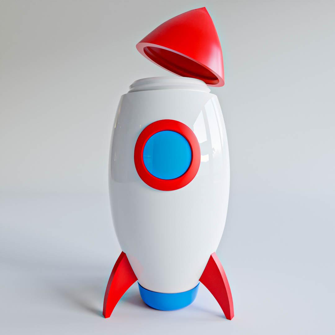container space rocket 3d model